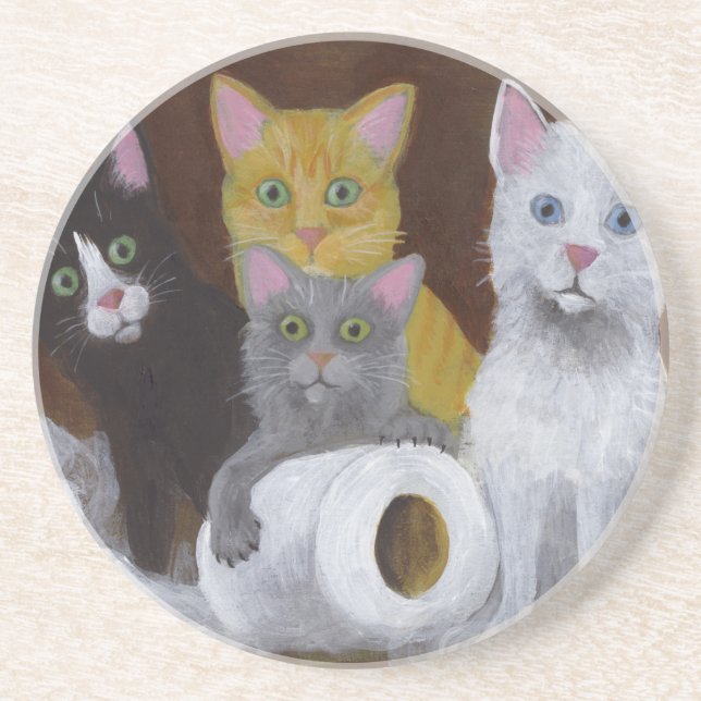 Posavasos Gatitos juguetones (Frente)