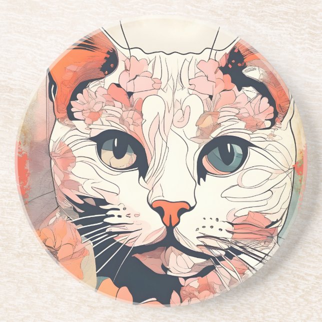 Posavasos Gato artístico (Frente)