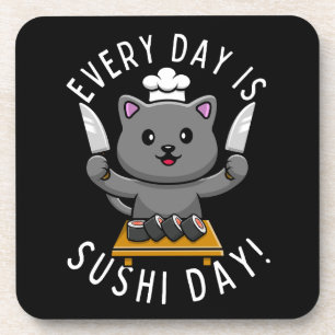 Posavasos Gato Chef Divertido y Lindo Todos los Días es Día