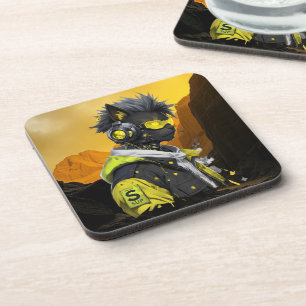 Posavasos Gato Cibernético   Gato Hacker Neon Futurista Cibe