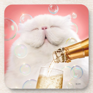 Posavasos Gato con champagne