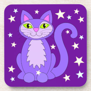 Posavasos Gato cósmico lindo Personalizado sonriente Kitty 