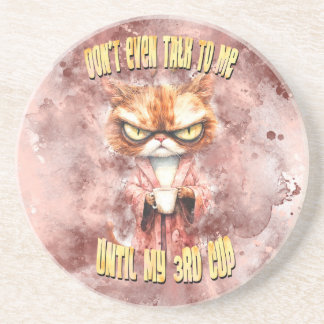 Posavasos Gato Cranky Con Café
