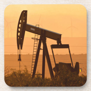 Posavasos Gato de Bombeo Extrayendo Petróleo en West Texas,