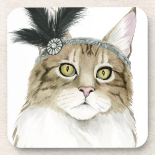 Posavasos Gato de descarga Adornadas Con Pies