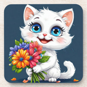 Posavasos Gato de dibujos animados adorable