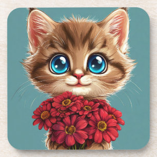 Posavasos Gato de dibujos animados lindo