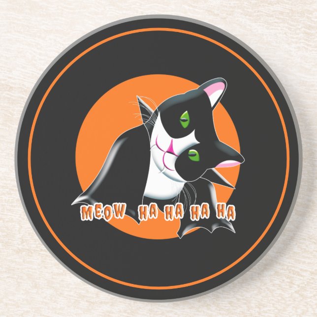 Posavasos Gato de Halloween (Frente)