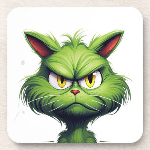Posavasos Gato de ira verde