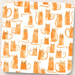Posavasos Gato de Naranja divertido<br><div class="desc">Pequeño y lindo patrón de gato de jengibre naranja de color de agua. Arte original de Nic Squirrell. Perfecto para los amantes de los animales.</div>