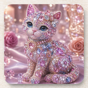 Posavasos Gato de Noche de Terciopelo Estampa Estética