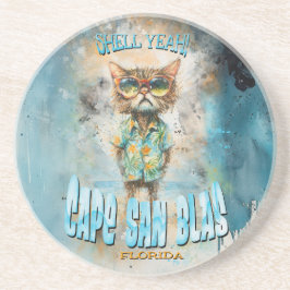 Posavasos Gato de playa de Cape San Blas Florida
