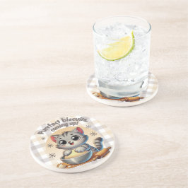 Posavasos Gato de rodillas "Procure galletas, venga"