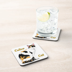 Posavasos Gato de Tres Colores Personalizado