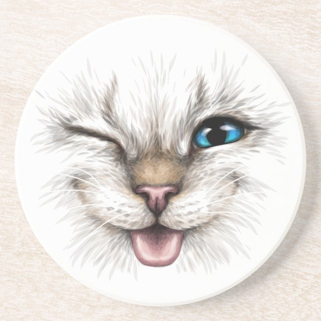 Posavasos Gato de Winking (Frente)