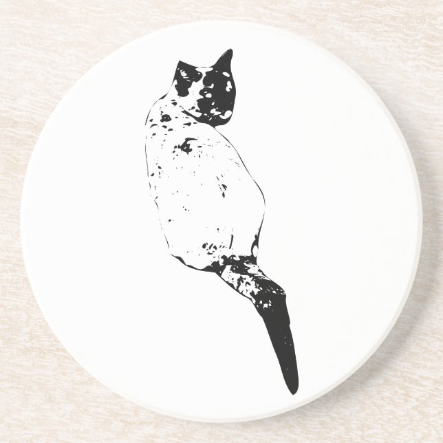 Posavasos Gato descansando, encanto sutil (Frente)