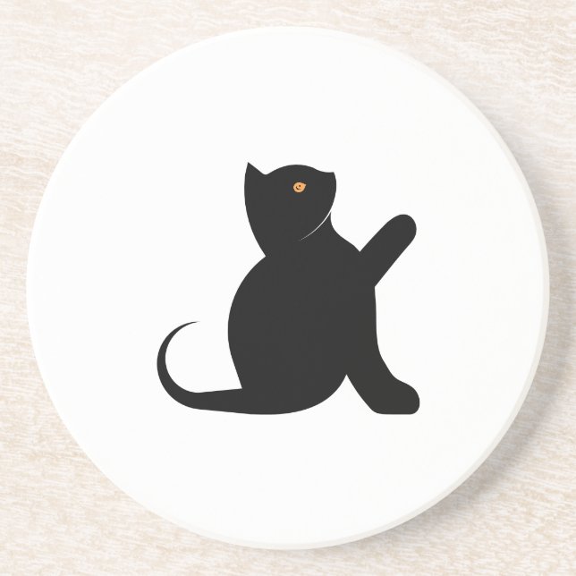 Posavasos Gato diciendo hola (Frente)