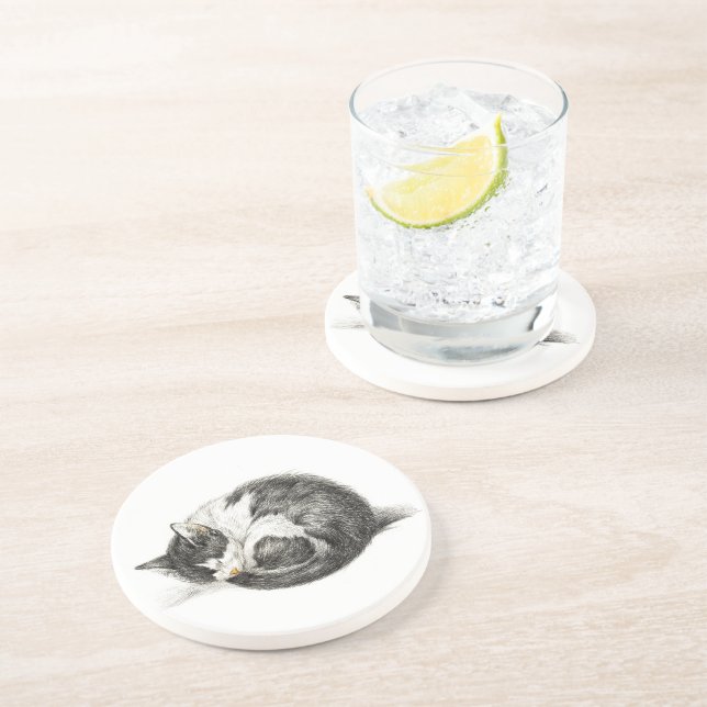 Posavasos gato dormido acuesto (1825) (Lado)