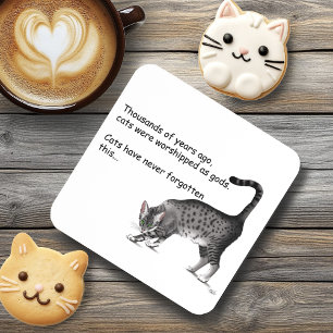 Posavasos Gato Egipcio Mau Gris Caprichoso Divertido