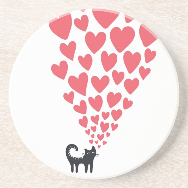 Posavasos Gato en amor (Frente)