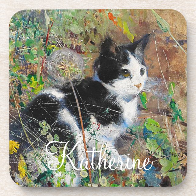 Posavasos Gato en cama floja (Frente)