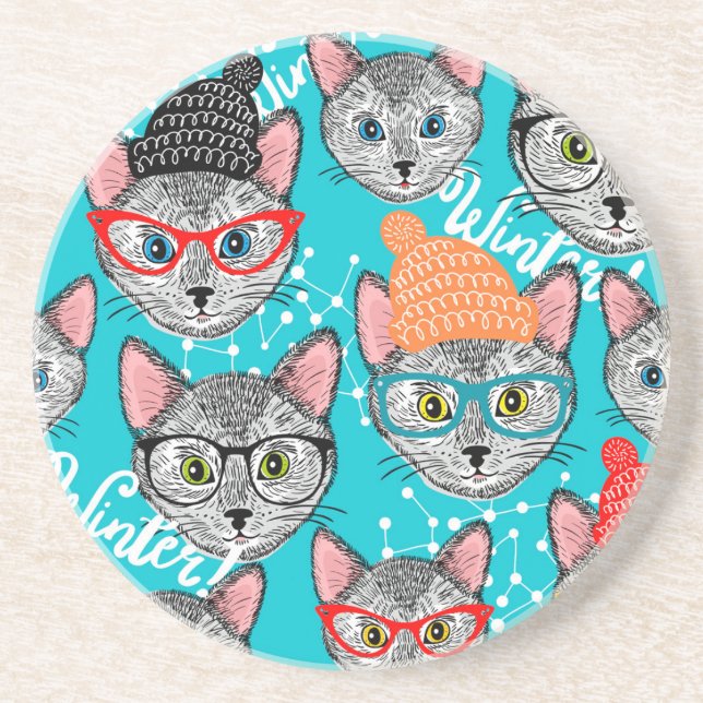 Posavasos Gato en el gorra (Frente)