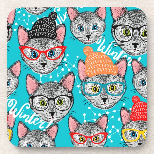 Posavasos Gato en el gorra (Frente)