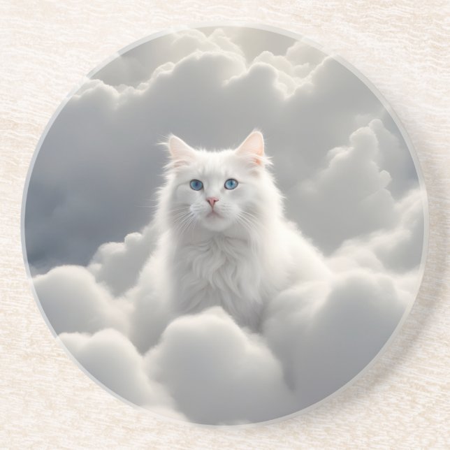Posavasos Gato en las nubes (Frente)