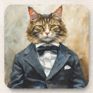Posavasos Gato en un traje