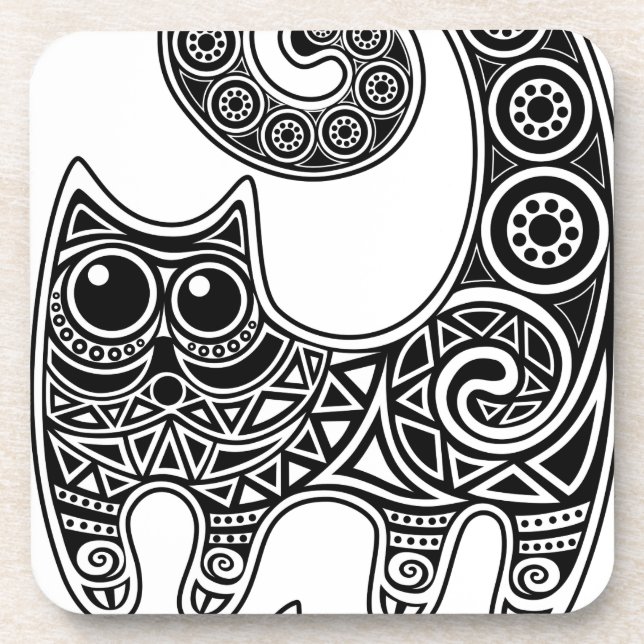 Posavasos Gato floral (Frente)
