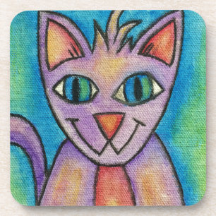 Posavasos Gato gatito rosa púrpura