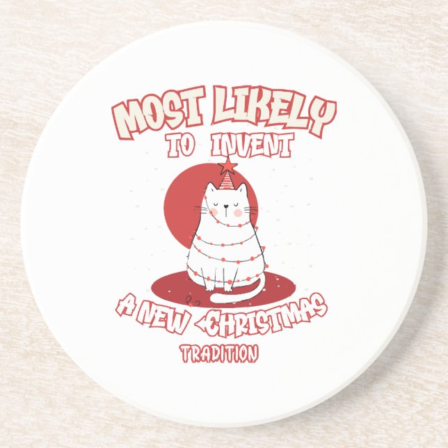 Posavasos Gato gracioso que probablemente inventará nuevos N (Frente)