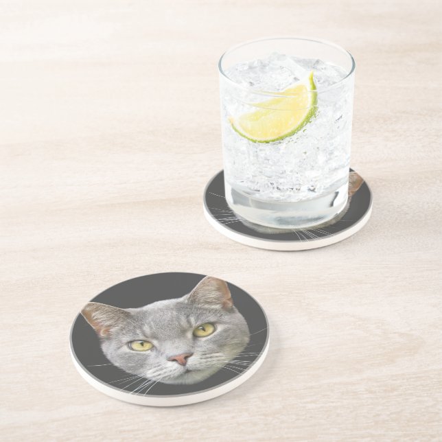 Posavasos Gato gris (Lado)
