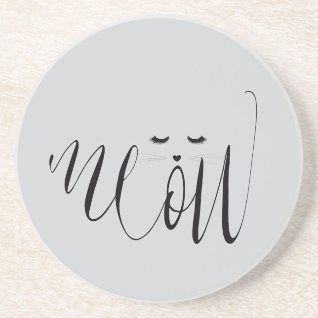 Posavasos Gato gris maúlla (Frente)