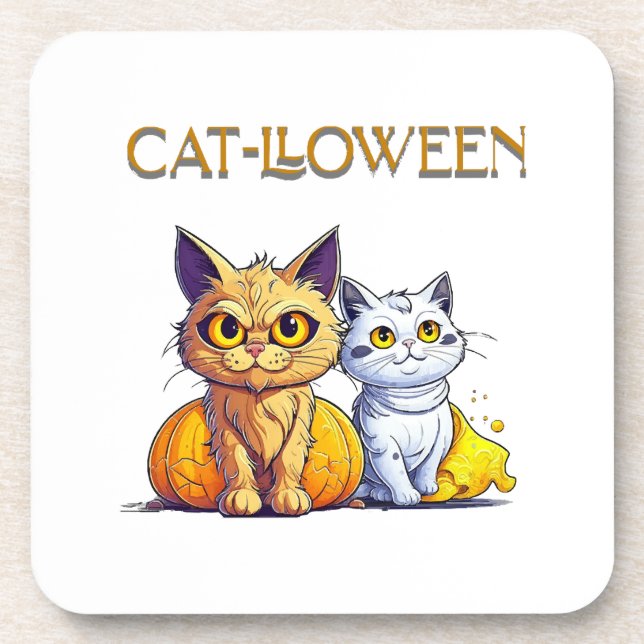 Posavasos Gato Halloween  (Frente)