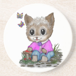 Posavasos Gato Kitty y mariposa