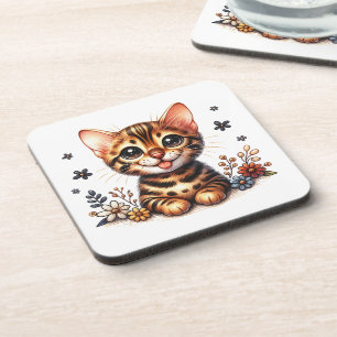 Posavasos Gato lindo de Bengala Regalo Kitten Kitty Mamá Fel