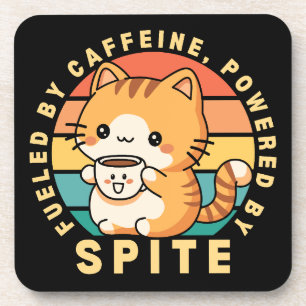 Posavasos Gato Lindo Divertido Animal Café Cita Retro Atarde