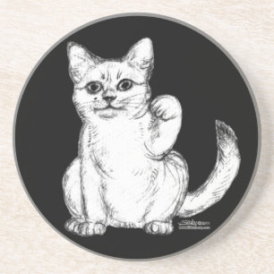 Posavasos Gato Maneki Neko Atrayendo
