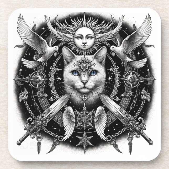 Posavasos "Gato místico" (Frente)