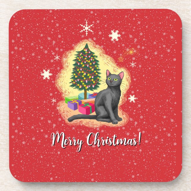 Posavasos Gato navideño (Frente)