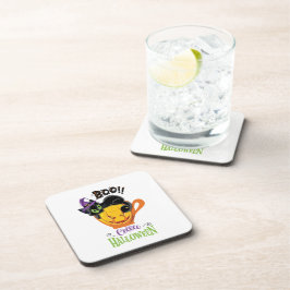 Posavasos Gato negro boo, calabaza temerosa café Halloween