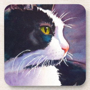 Posavasos Gato negro de esmoquin en humor tormentoso