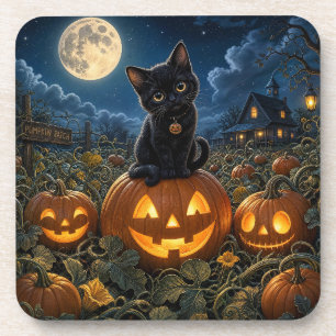 Posavasos Gato negro de Halloween
