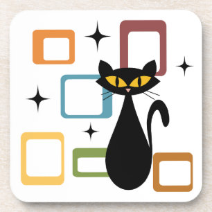 Posavasos Gato negro de Mid Century