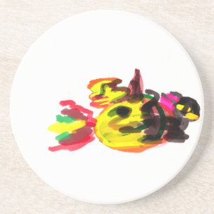 Posavasos Gato negro estilo Halloween