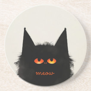 Posavasos Gato negro gruñón