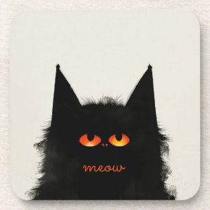 Posavasos Gato negro gruñón