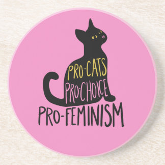 Posavasos Gato negro pro-elección pro-feminismo pro-gatos