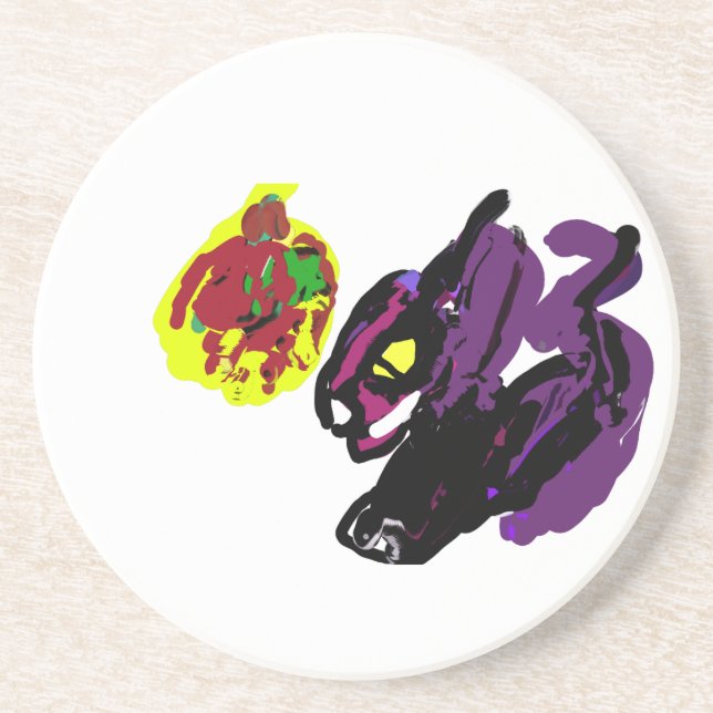 Posavasos Gato negro sí otoño (Frente)